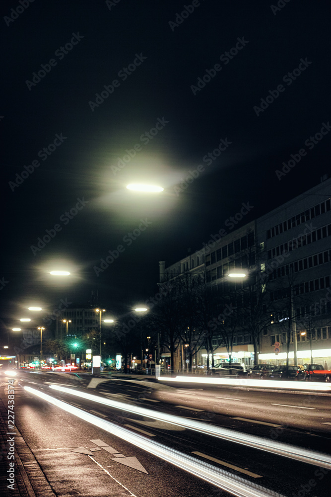 Hamburg Big City lights traffic bulb art skyline night house