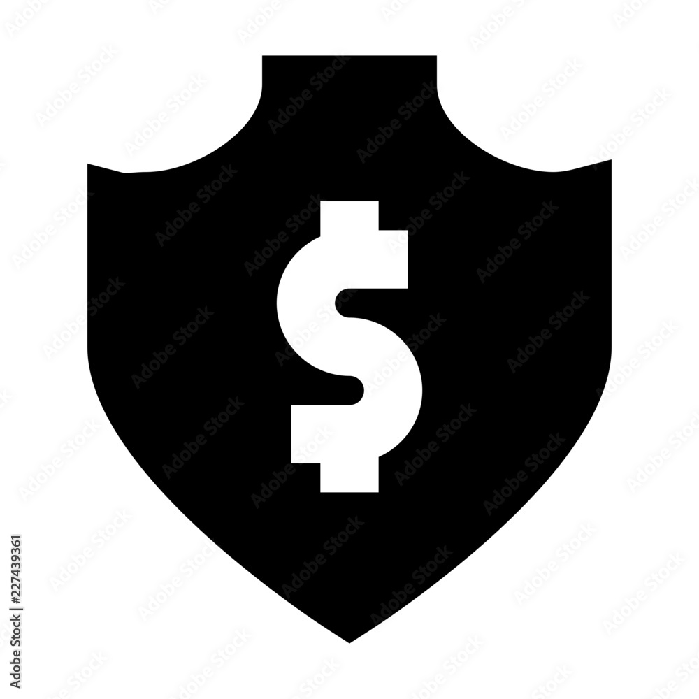 Shield Dollar Security Protect Protection Secure vector icon
