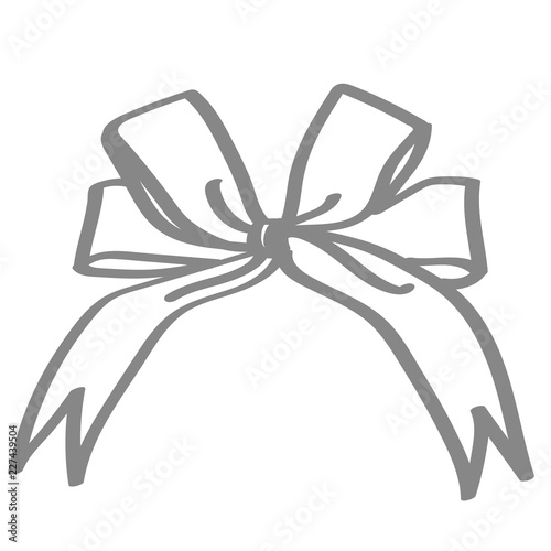 Handgezeichnete Schleife in grau