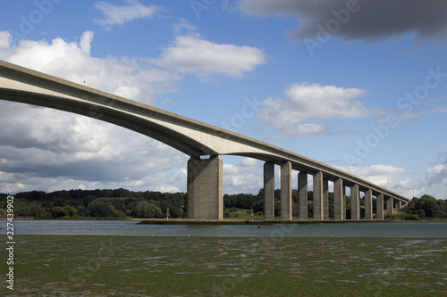 Orwell Bridge, Ipswich, Suffolk, England against a blue sky © chillingworths