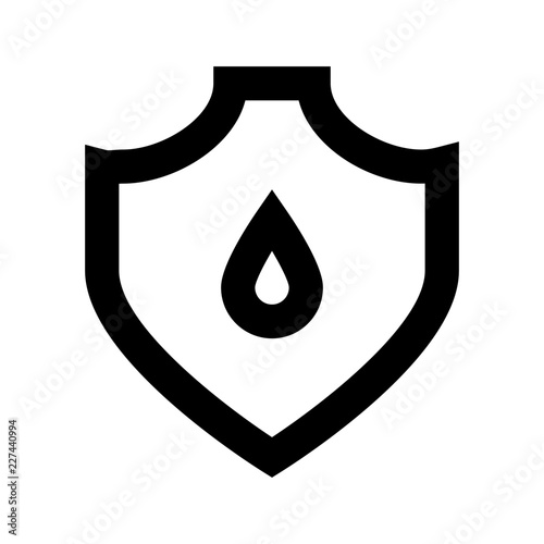 Shield Water Resist Security Protect Protection Secure vector icon