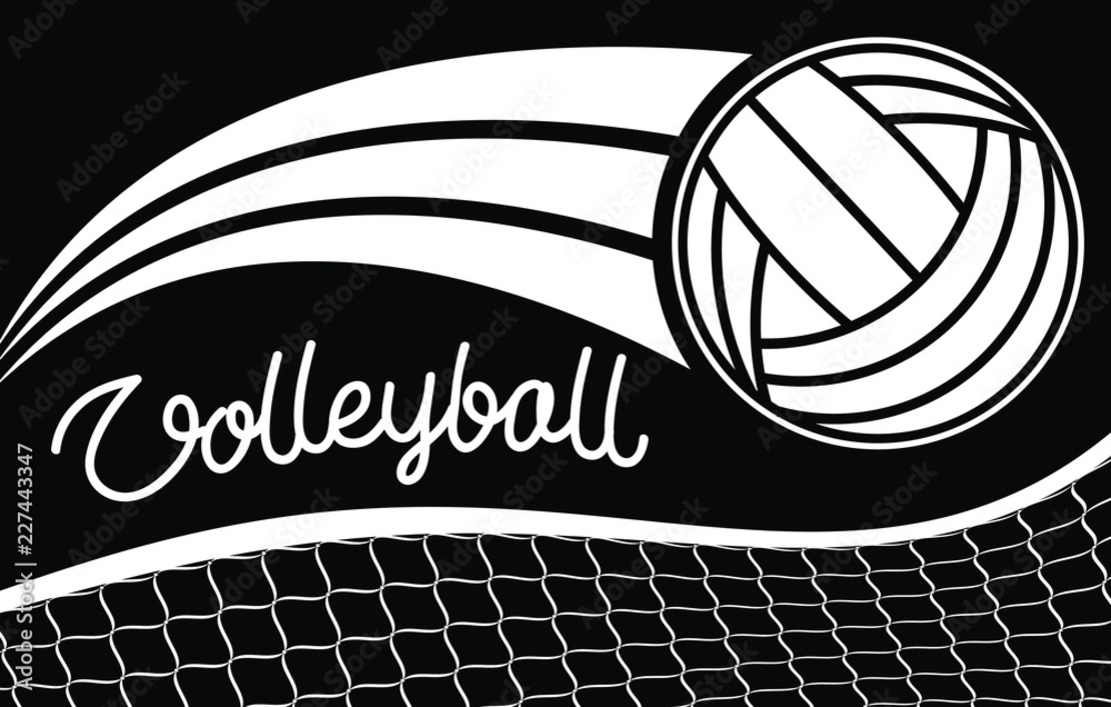 Volleyball net. Volleyball tournament poster, banner or flyer. Template