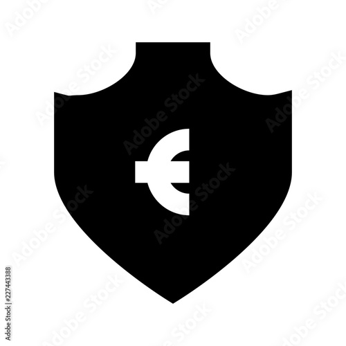 Shield Euro Security Protect Protection Secure vector icon