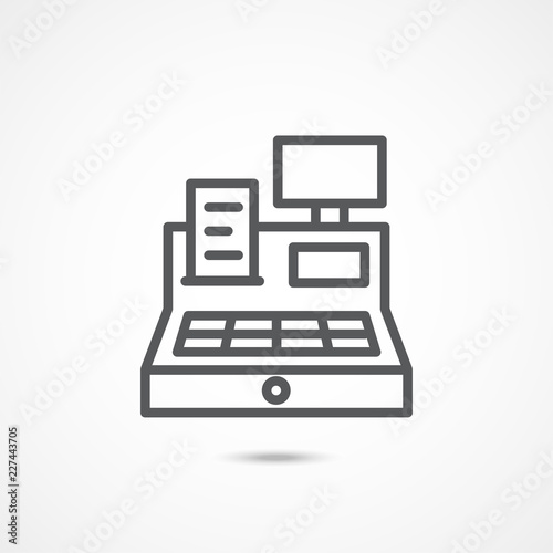 Cash register line icon