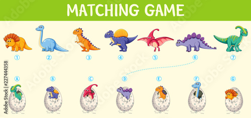 Matching dinosaur number worksheet photo