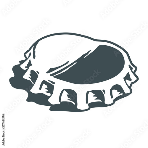 Bended bottle cap. Vector illustration. Isolated on white.