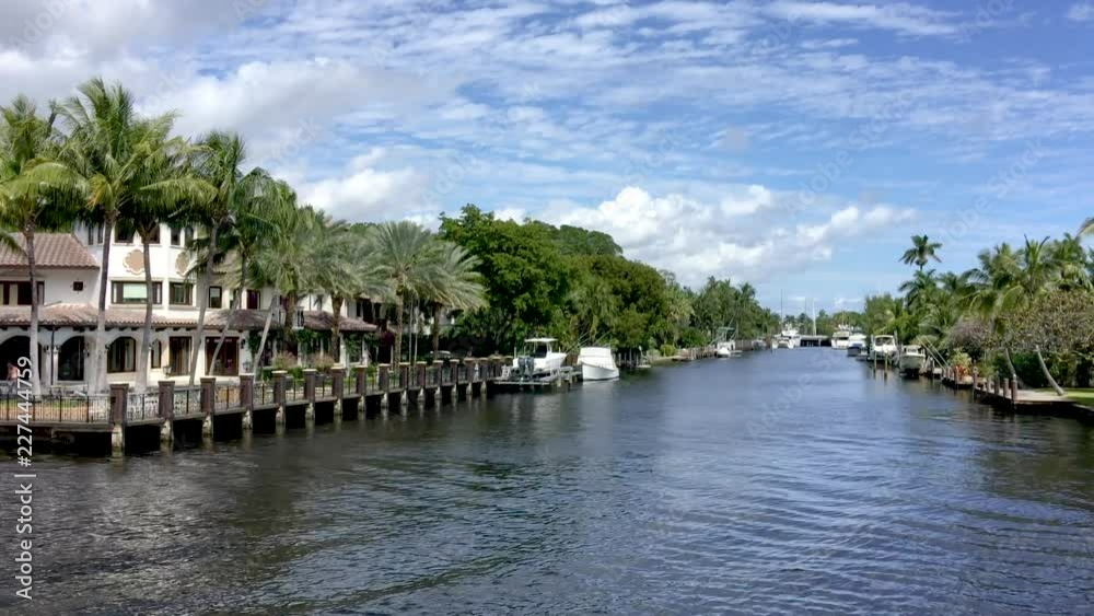 Fort Lauderdale beautiful canals on a sunny winter day, Florida Fort Lauderdale beautiful canals on a sunny winter day, Florida