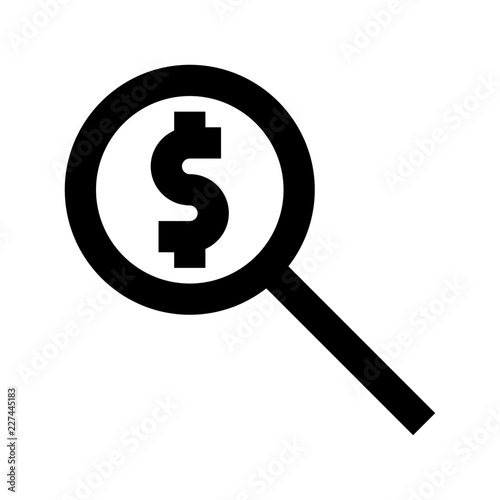 Search Dollar Finance Money Exchequer Cash vector icon