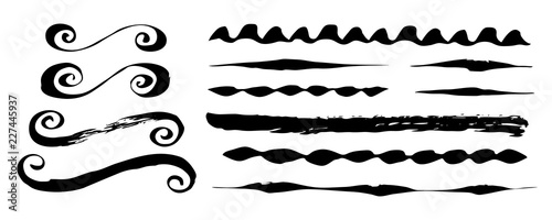 Hand painted brush strokes, dividers and ornaments