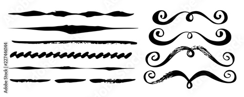 Hand painted brush strokes, dividers and ornaments