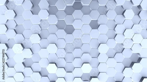 This​​ stock motion graphics background features ​a surface of metallic, interlocked hexagons that undulate slowly. This​ ​background adds a creative and realistic light effect to your video projects.