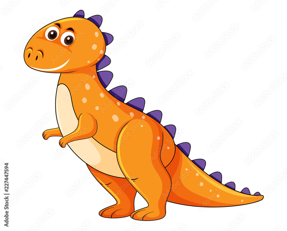 Naklejka Cute orange dinosaur character