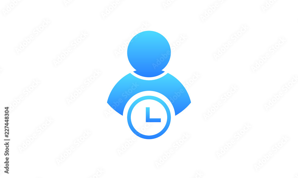 user time in gradient style vector icon. user time in gradient style vector icon.