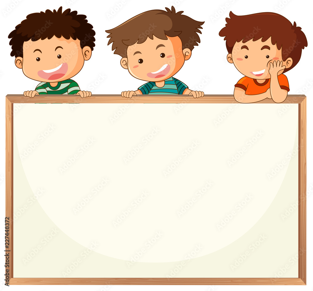 Children on whiteboard template