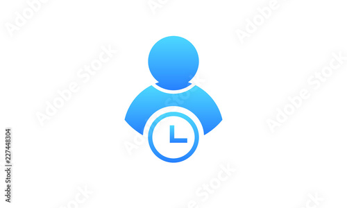 user time in gradient style vector icon.