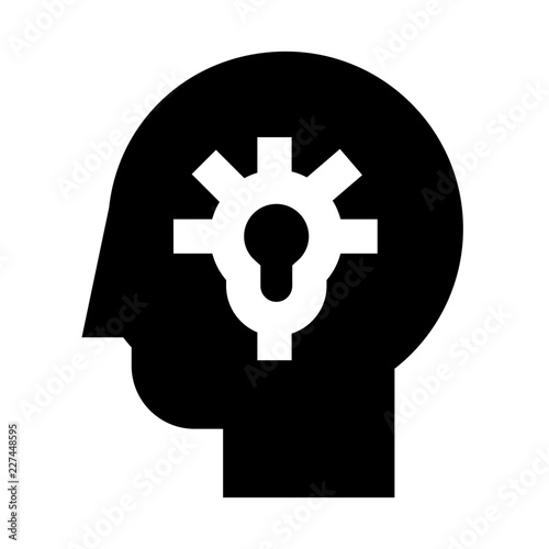 Think Head Creativity Brain Lamp Idea vector icon