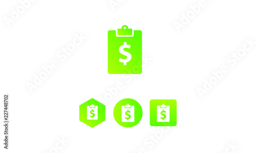 clipboard money icon. task icon concept. gradient style vector icon