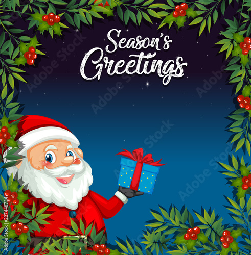 Santa claus on christmas card template