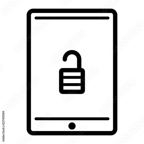 Tablet Unlocked Internet Web Technology Computer vector icon