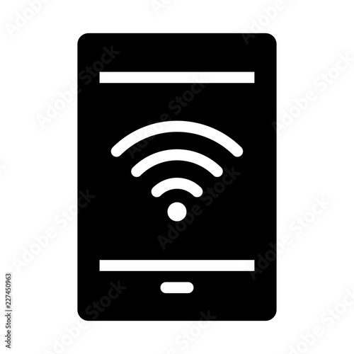 Tablet Wifi Office Productivity Efficiency Performance Optimization vector icon