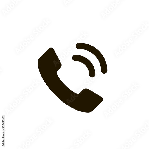 Phone icon in trendy flat style isolated on white background. Telephone symbol. Black Vector illustration