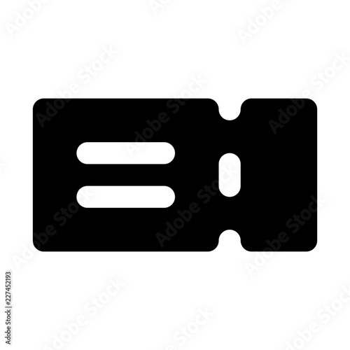 Ticket Cinema Entry Subway Paper vector icon