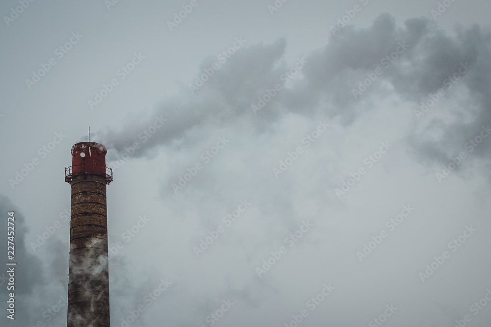 pollution factories smoke from the pipes