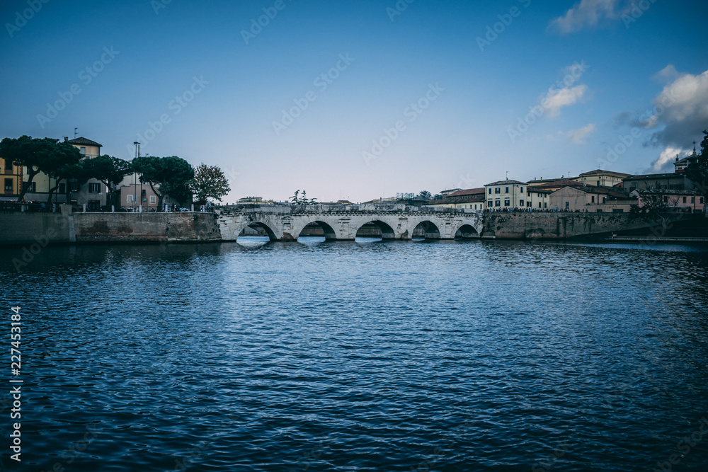 Roman bridge Ponte di Tiberio (Rimini) still being used