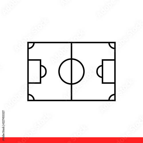 Soccer field vector icon, football stadion sign. Modern flat symbol isolated on white background