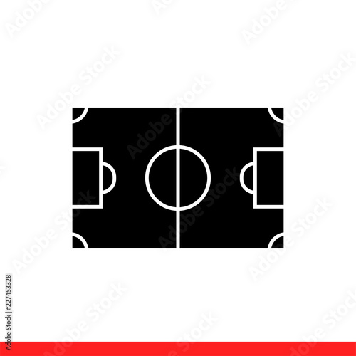 Soccer field vector icon, football stadion sign. Modern flat symbol isolated on white background