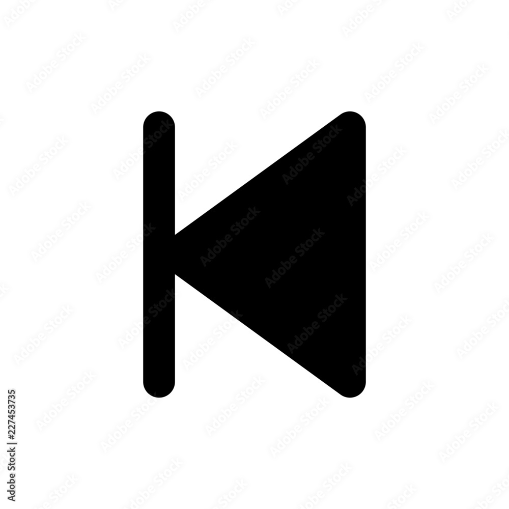 Step Backward Videoplayer Interface Software Web Media vector icon