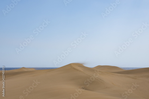 Dunes of maspalomas  on a hot day