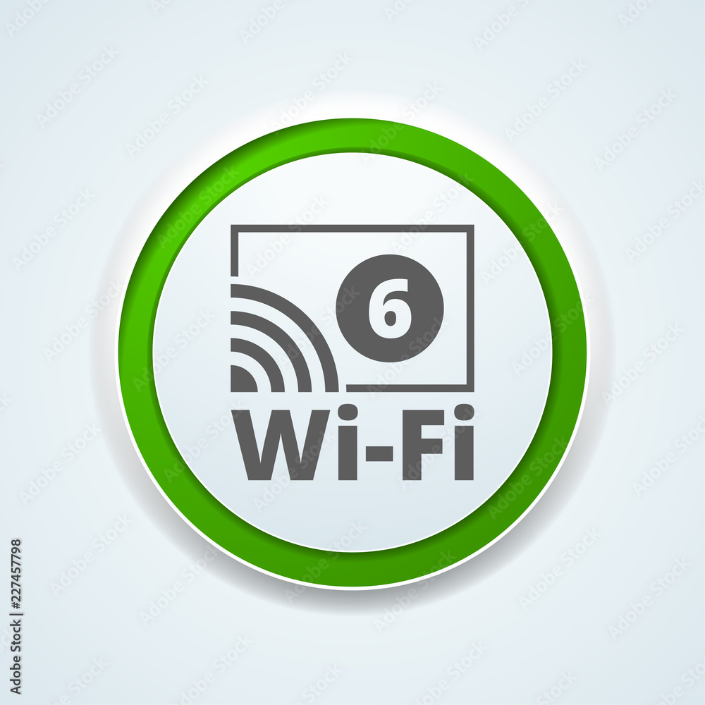 Wi-Fi 6 generation button illustration Wi-Fi 6 generation button illustration