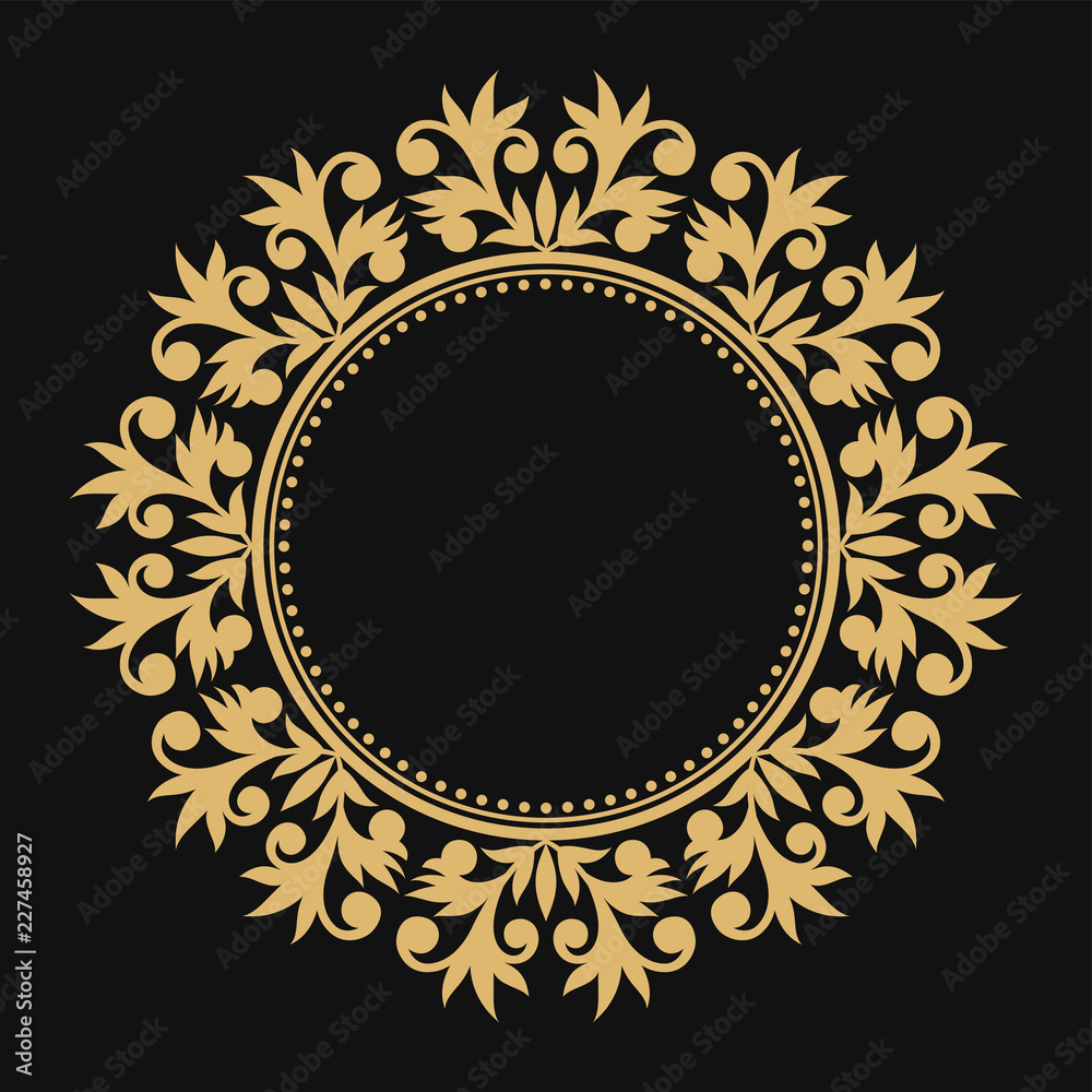 Gold circular frame. Isolated vector object Gold circular frame. Isolated vector object