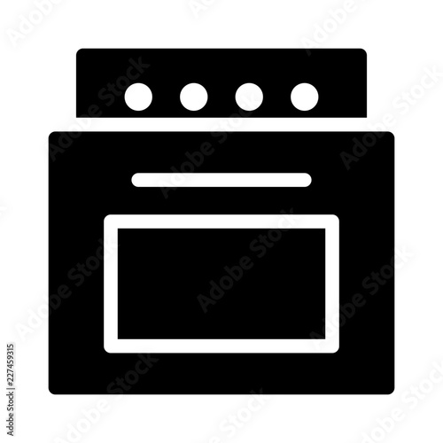 Stove Oven Kitchen Technology Devices Equipment Automation Big Data vector icon