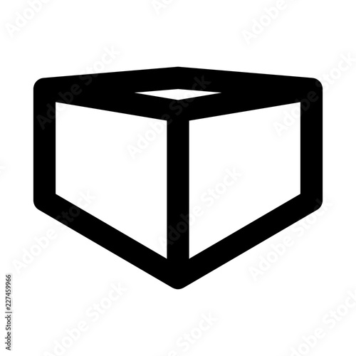 Stereograph Cube Dimension Perspective Geometry vector icon