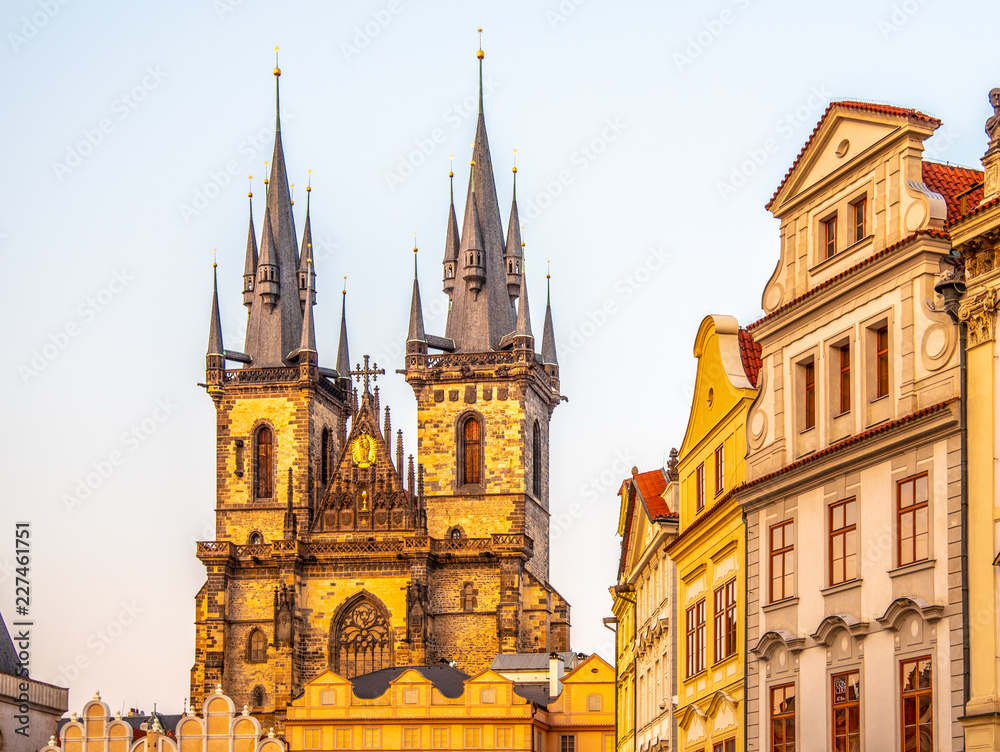 Fototapeta premium Church of Our Lady before Tyn at Old Town square, Czech: Staromestske namesti, in Prague, Czech Republic.