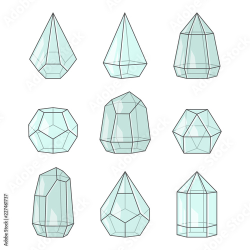 Glass terrariums for succulent plants vector set. Colorful isolated illustration on white background