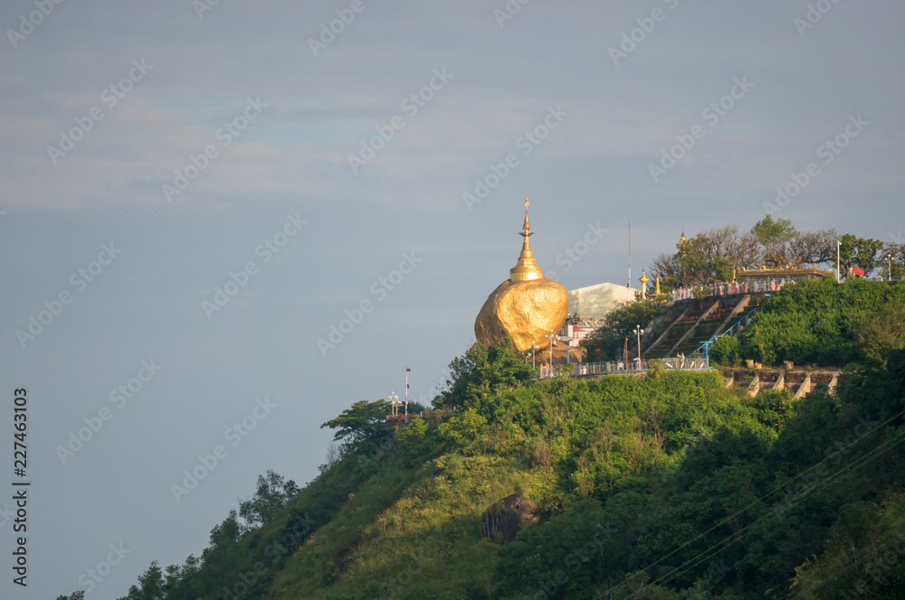 Golden rock temple in Myanmar