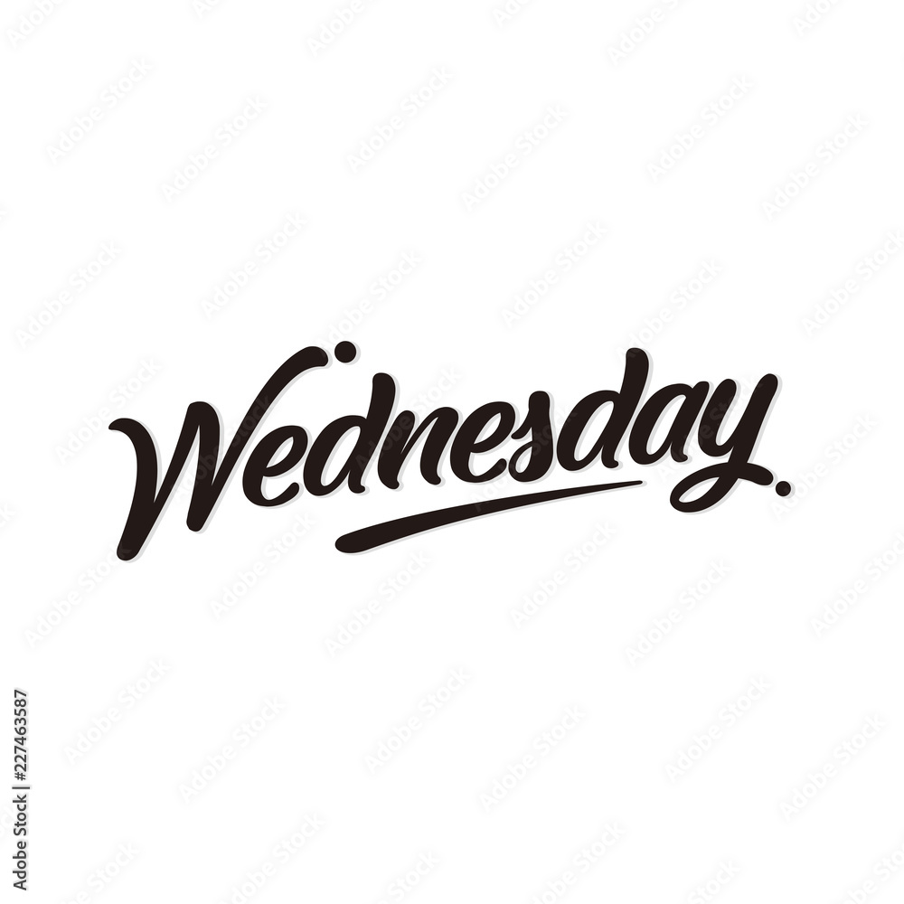 Wednesday typography logo design vector