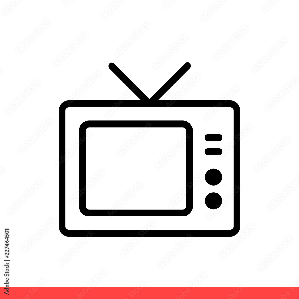 Television vector icon, tv symbol. Modern flat style isolated on white background Television vector icon, tv symbol. Modern flat style isolated on white background