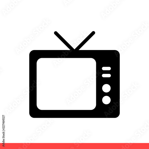Television vector icon, tv symbol. Modern flat style isolated on white background