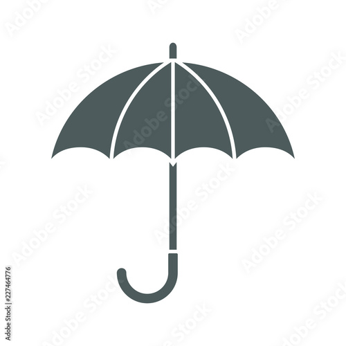 Umbrella icon. Graphic sign umbrella. Gray symbol umbrella isolated on white background. Stock vector illustration