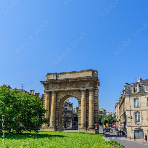 BORDEAUX, FRANCE - MAY 18, 2018: View of the Porte de Bourgogne. Copy space for text. © ggfoto