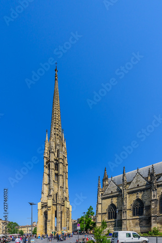 View of the Basilica of Saint Michel, Bordeaux, France. Copy space for text. Vertical.