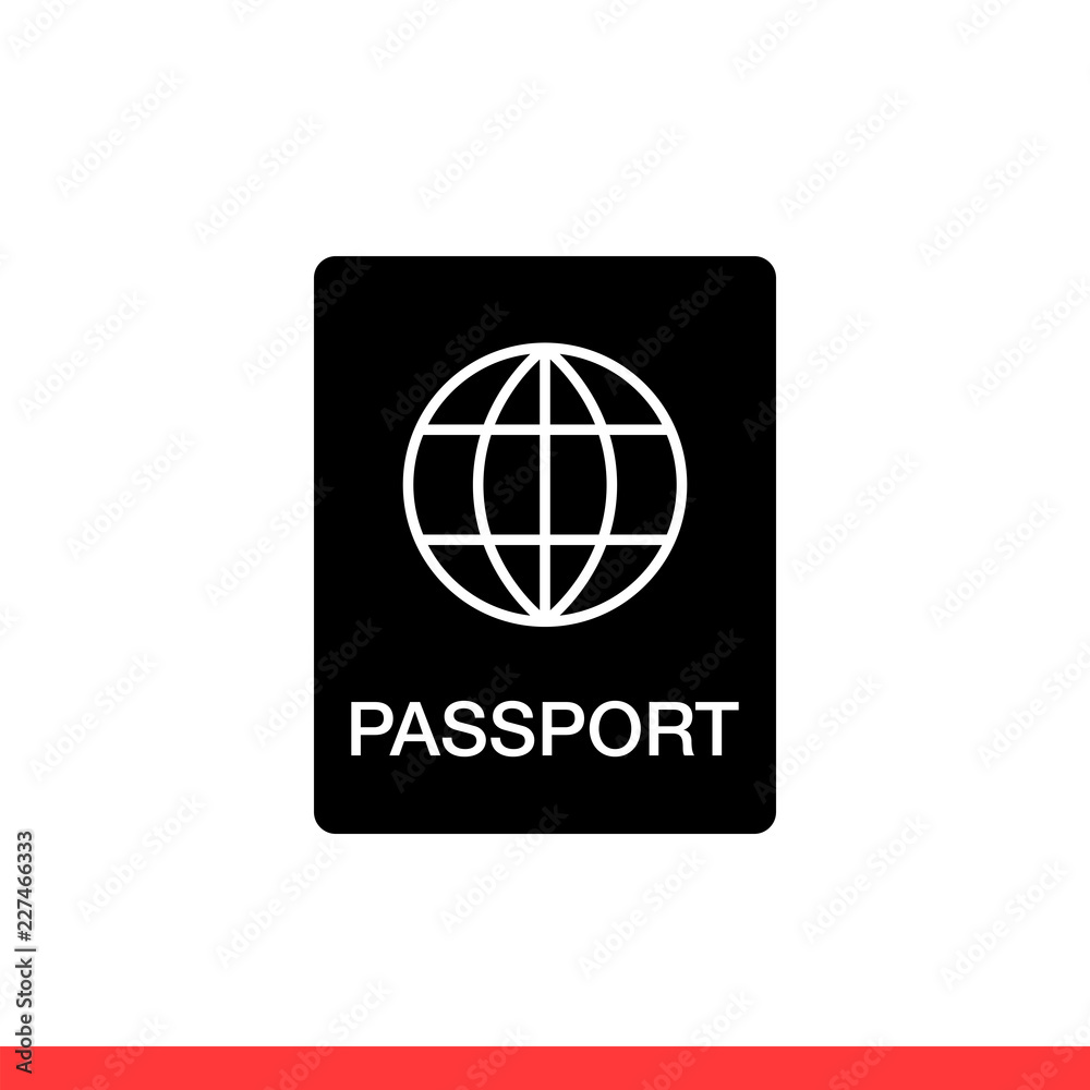 Passport vector icon, Modern flat style isolated on white background Passport vector icon, Modern flat style isolated on white background