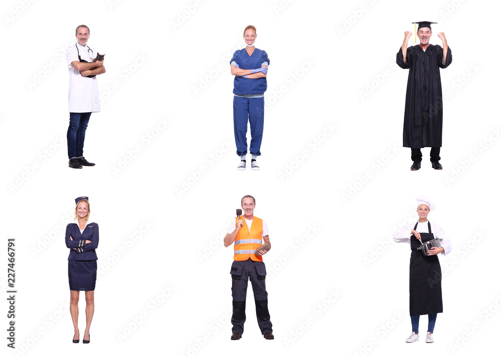 Group of people with different professions Group of people with different professions