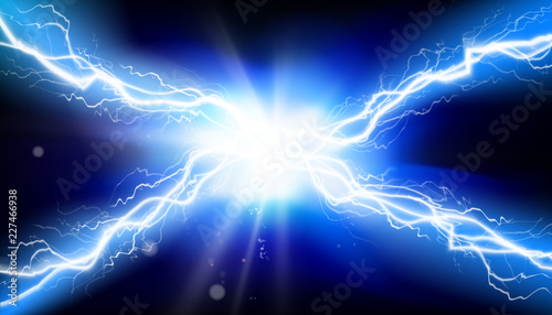 Electric discharge. Heat lighting. Vector illustration.