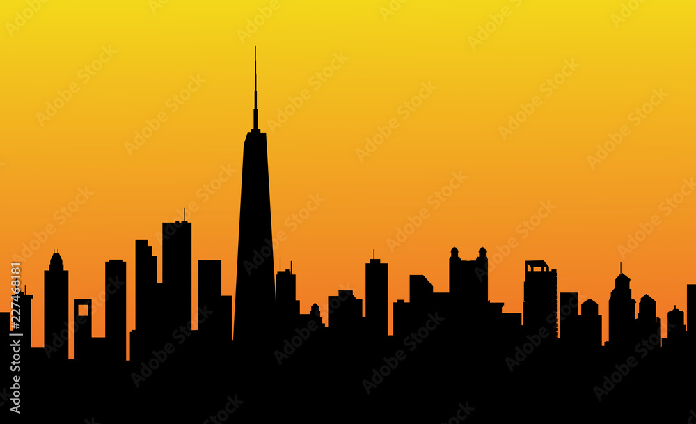 Sunset Chicago Skyline
