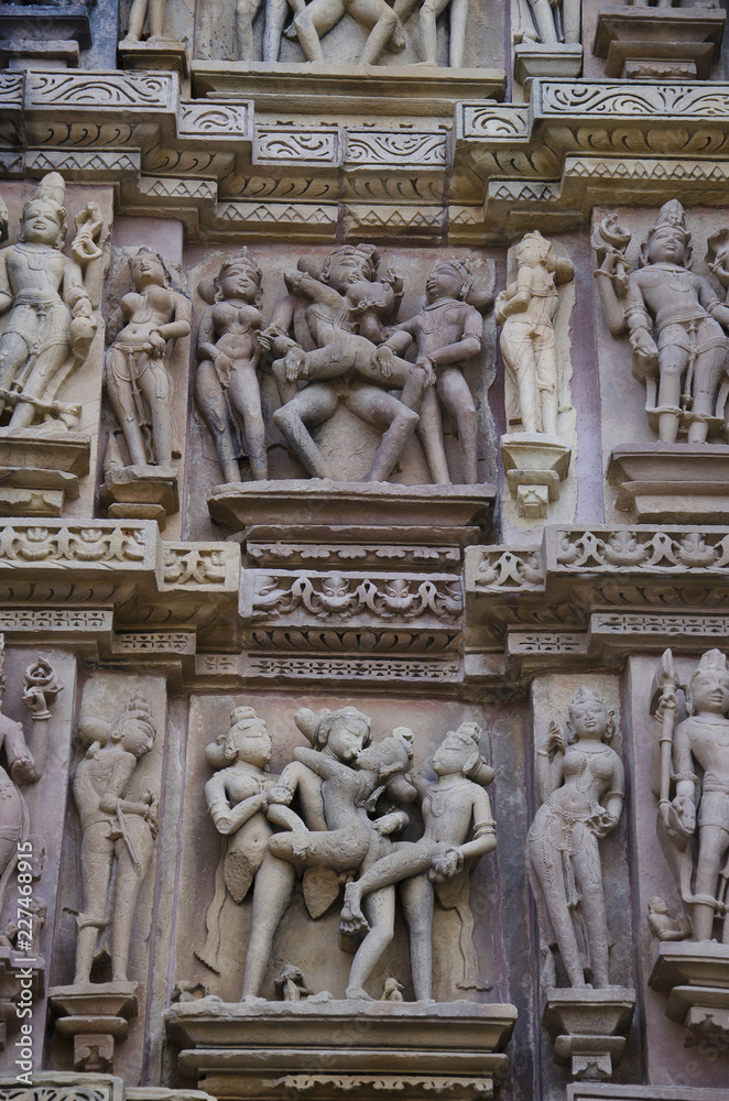KANDARIYA MAHADEV TEMPLE, North Wall - Middle - Mithuna Couple, Western Group, Khajuraho, Madhya Pradesh, UNESCO World Heritage Site